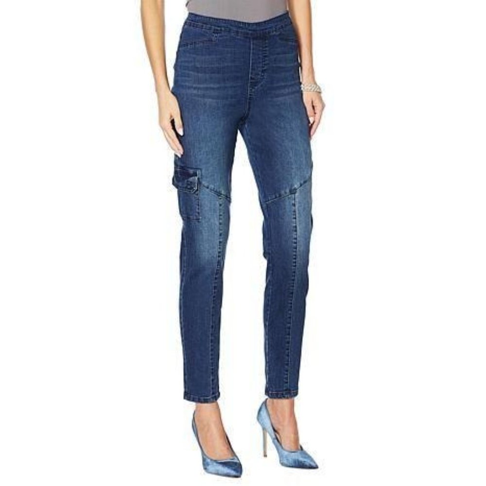 Diane Gilman Stretch Twill Cargo Jegging Size Medium